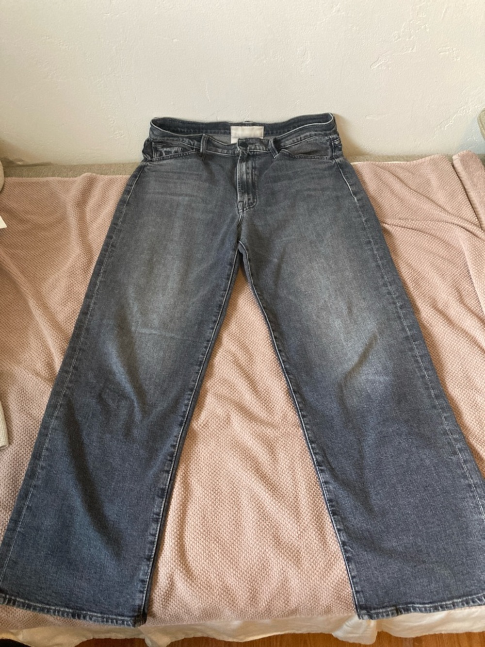 Mother The Rambler Zip Flood Grey Straight/wide-Leg Jeans